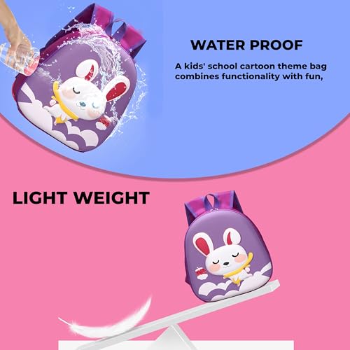 Image of Bembika School Bag The Perfect Children Backpack and School Bags for Kids Compact Stylish Backpack Fo Kids Kindergarten Backpack and Travel Backpack- (Rabbit|Purple)