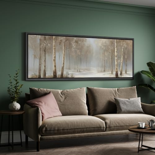 Image of MUDECOR Large Framed Canvas Print Wall Art Snow Birch for Living Room