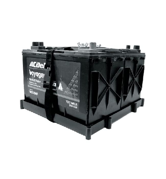 Boat Dual Bateryy Tray with Hold Down Strap for Two 27 Series Batteries DBH27PDP
