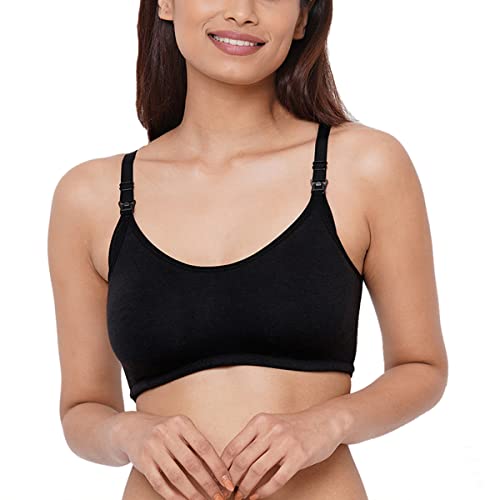 Image of Inner Sense Organic Cotton Bamboo Nursing Bra for Women I Non Padded Feeding Bra with Keyhole Back and Wire Free I Maternity Innerwear with Full Coverage (Combo Pack)