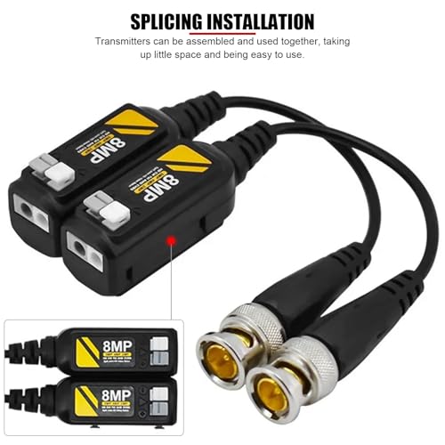 EVTSCan 5-paariger Passiver Video-Balun-Anschluss, 1312 Fuß Lange Distanzübertragung, Twisted-Pair-Kabel-Sender Für Analoge CCTV- Und HD-Sicherheitskameras