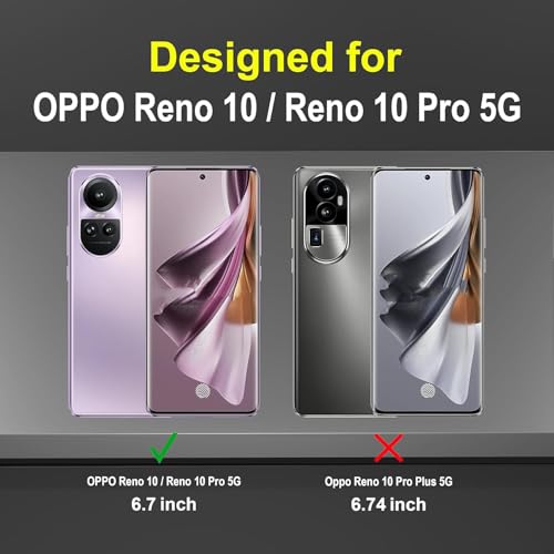 Image of NDCOM for Oppo Reno 10 5G Back Cover | Oppo Reno 10 Pro Back Cover 5G | Oppo Reno 10 5+G Back Case with Ring Holder Kickstand