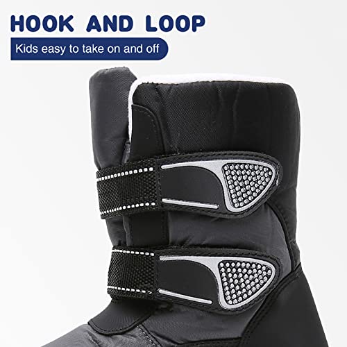 Blikcon Kids Boys Snow Boots Winter Waterproof Slip Resistant Cold Weather Boots (Toddler/Little Kid/Big Kid)2