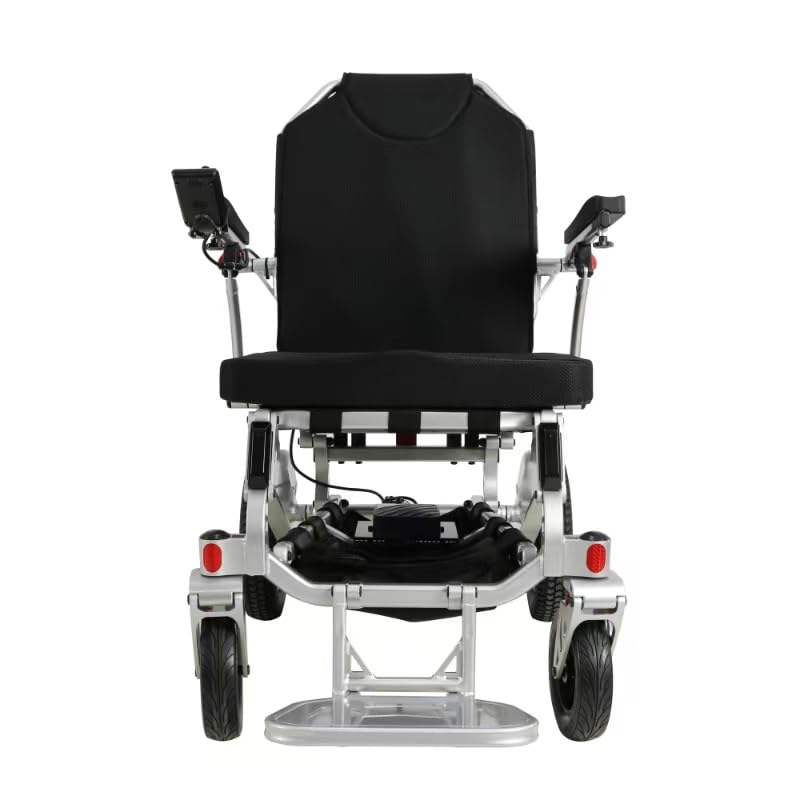 Image of Ranger Magnum Ultra Heavy Duty Folding Electric Wheelchair - All-Terrain, Weatherproof, Dual 350W Motors, 660 lb Capacity, Dual Side Batteries (Silver, 2XL (26" Seat))