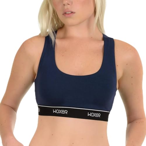 Image of Woxer Boss Bralette for Women - Wireless, Seamless Racerback - Modal Sports Bra, Lounge, Sleep Bralette, Wireless Bra