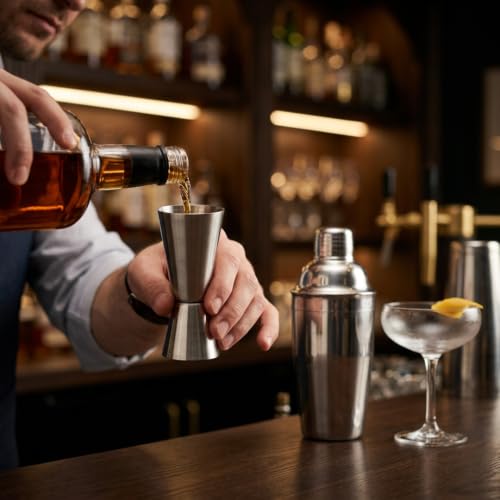 Image of Stainless Steel Cocktail Jigger 30 /60 ml Double Sided Peg Shot Measure Tool