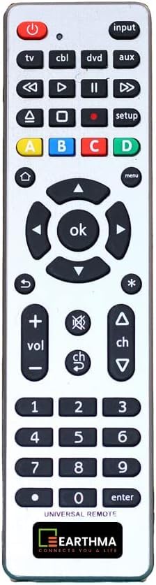 EARTHMAUniversal TV Remote Control for Samsung, LG, Sony, Roku, Apple TV, TCL, Panasonic, Smart TVs, Streaming Players, Blu-ray, DVD, etc. All in One Universal Remote (Operates 4 Devices), 10Pcs