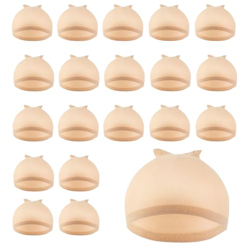 LUFFLOK Haarnetz für Perücken 20 Stück Haarnetz Wig Cap für Damen und Herren Nylon-Haarnetze in Einheitsgröße für alle Haartypen und Frisuren für Alle Ultradünnen Perückennetz