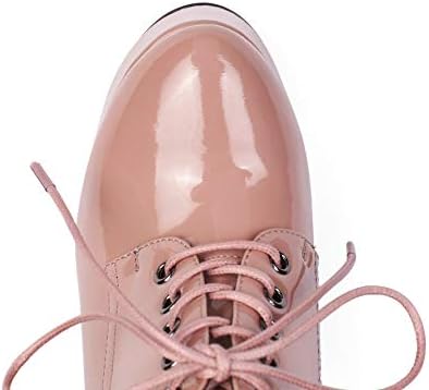 SAMMITOP Women's Round Toe Lace Up Ankle Boots Platform High Heel Pumps Party Dress Shoes - Image 7