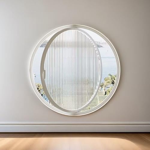Ventana redonda giratoria de cristal templado blanco de 45 cm