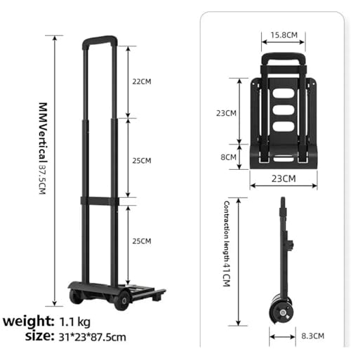 Carretilla plegable portátil para uso doméstico y de oficina miniatura 2