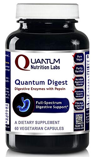 Quantum Digest - Digestion Enzymes For Digestion Support - Aid In The Breakdown Of Carbohydrates, Proteins, And Dairy* - Daily Vegan Digestive Enzymes Supplement - 60 Vegetarian Capsules #TOP8