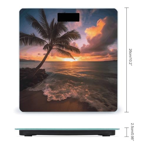 Báscula digital cuerpo Palm Tree Sunset Beach compacta miniatura 2