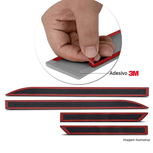 Jogo de Frisos Laterais Porta Nissan Kicks Branco Diamond Relevo Cromado