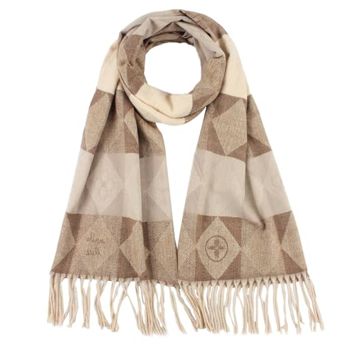 Womens Winter Scarf Lightweight Soft Shawl Tassel Scarf for Cold Weather