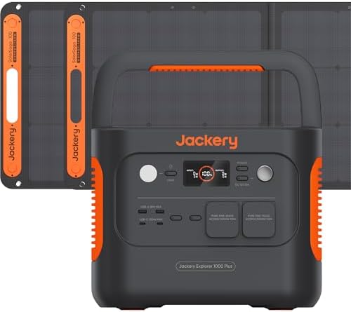 Jackery Explorer 1000 Plus Portable Solar Electric Generator with...
