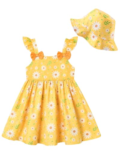 DeeFant Baby Girl Dresses 6-9 Months Summer Baby Girl Outfits 9-12 Month Boho Party Baby Dress Sleeveless Flower Sundress