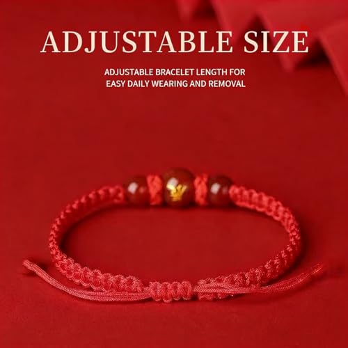 2026 Chinese New Year of The Horse Red String Braided Bracelet, Handwoven Adjustable Horse Charm Bracelets Feng Shui Lucky Amulet Protection Rope Bracelet for Women Unisx New Year Jewelry Gift - Image 4