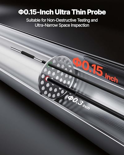 VEVOR Endoscopio Articulado con Lente Ultra Delgada de 0.15" y Pantalla HD de 5", Cámara de Inspección con Zoom 8X y Batería de 5000mAh para Auto y Espacios Mecánicos Estrechos miniatura 3