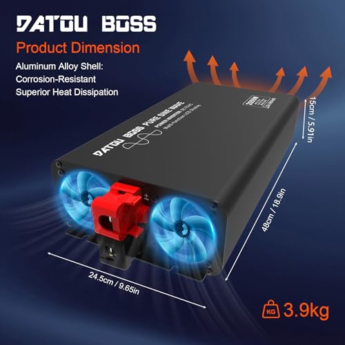 Convertisseur Pur Sinus 2000W Écran LCD pour Batterie 12V