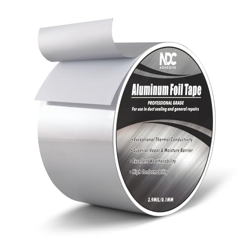 Image of Aluminum Foil Tape, 3 inch x 164Ft, Silver | 3.94mil, Heat & UV Resistant, Waterproof for Ductwork Sealing, Dryer Vent, HVAC Air Insulation, Metal Repairs Patching