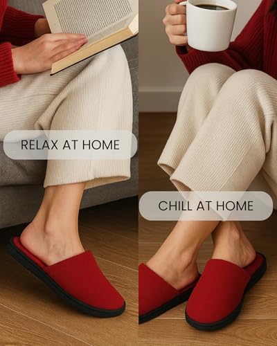 Image of Travelkhushi Soft Comfy Home Slippers For Women & Men For Winter Capet flip flops for Bedroom Indoor Carpet house slides Anti skid Slippers for Winter & Summer