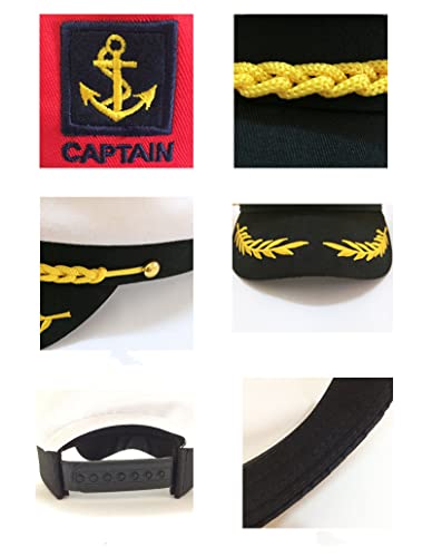 LUOXIAQIFEI Adjustable Captain Hat Admiral Marine Cap Fancy Dress Halloween Stag Night Carnival Theme Party, One Size - Image 3