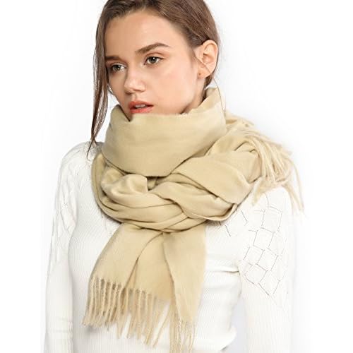 RIIQIICHY Scarfs for Women Fall Winter Pashmina Shawls and Wraps for Evening Dresses Wedding Shawl Blanket Scarves Beige