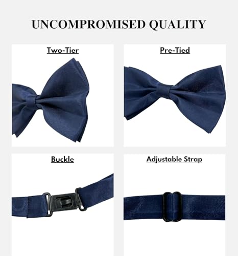 Image of MDSTYLE Bow Ties for Men Pre-Tied Adjustable - Classic Men's Bow Tie - Tuxedo Wedding Formal Bowtie Solid Color Bowties