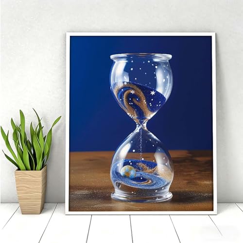 MEOSUEWI Diamond Painting Lager Vaso Reloj De Arena Pintura de Diamante para Adultos y Niños, Diamond Painting Kit Completo Accesorios DIY 5D Cuadro Punto de Cruz Bordados 40 x 50 cm PjY467 B-D