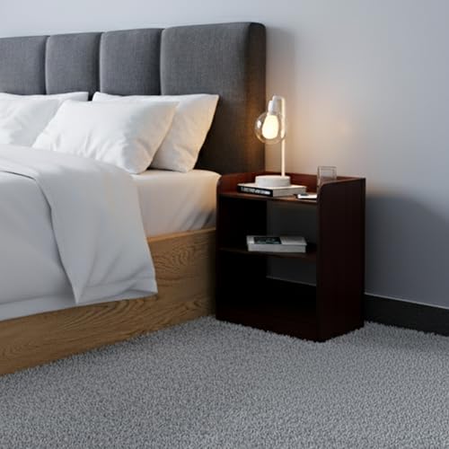 Image of WonderStand | SOMNIA 3 Shelves Bedside Table (Mahagony) | Bed Side Table for Bedroom | End Table /Coffee Table /Home Decor Table /End Table for Living Room