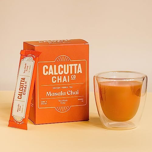 Image of Calcutta Chai Co - Masala Chai | Instant Tea Premix | 30 Sachets | 420g - Pack of 2 | Made with Assam Tea | Added Natural Spices | Low Sugar