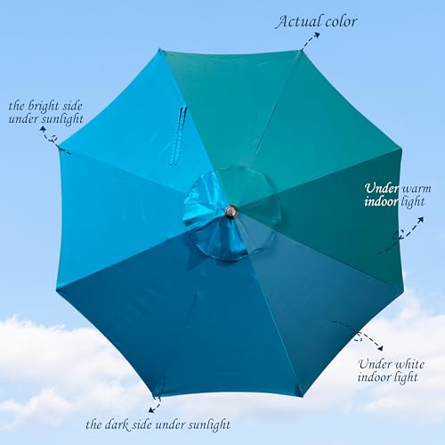 blissun 939 outdoor patio umbrella outdoor table umbrella yard umbrella market umbrella with 8 sturdy ribs push button tilt and crank