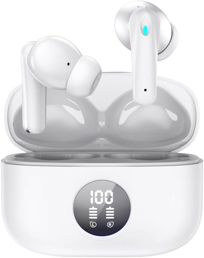 Smart Klick Be smart with klick P91 ANC ENC LED Display Design TWS Earphones Wireless IPX6 Waterproof Earbuds - Bluetooth Ear buds for iPhone & Android, Bluetooth Headphones & Ear Phones