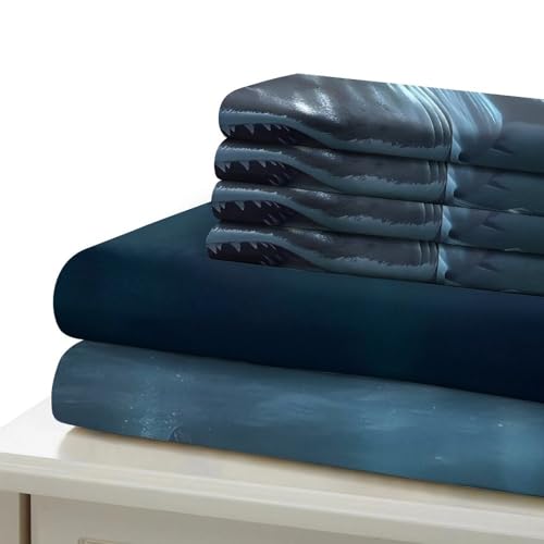 Parure de lit requin blanc 3D microfibre de qualité supérieure 200x200 - 7