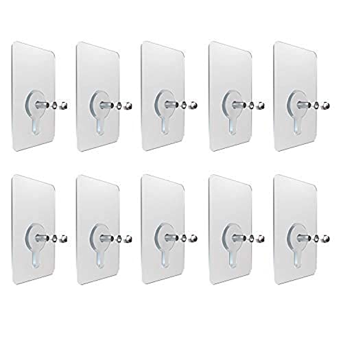 10 Pièces/Ensemble Patch à Vis sans Trace, Crochet à Vis sans Perforation, Autocollants Solides Non Marquants Fixés Au Mur, Vis Adhésives, Clous à Suspendre (16 mm,5x8 cm) Cover