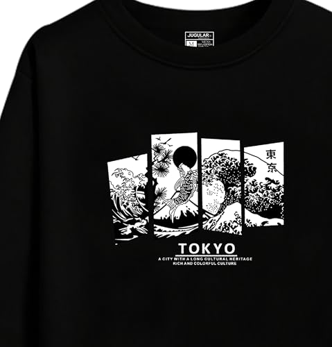 Image of JUGULAR Men's Cotton Regular Fit Round Neck Full Sleeve Printed Tshirt