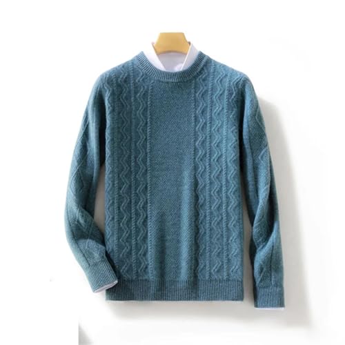 Men's Round Neck Solid Wool Sweater Knitted Pullover Leisure Office Pullover3