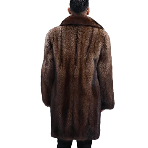 Image of Lisa Colly Mens Faux Fur Coat Jacket Winter Overcoat | Men's Faux Fur Long Jacket, Long Sleeve, Fluffy Warm, Winter Parka Coat