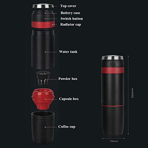 MZXUN Cafetera portátil, máquina Compatible with Camping eléctrico, un botón de Modo, Compatible with el K-Taza de la… - Imagen 6
