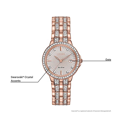 Image of Citizen Ladies' Silhouette Crystal Eco-Drive Watch, 3-Hand Date