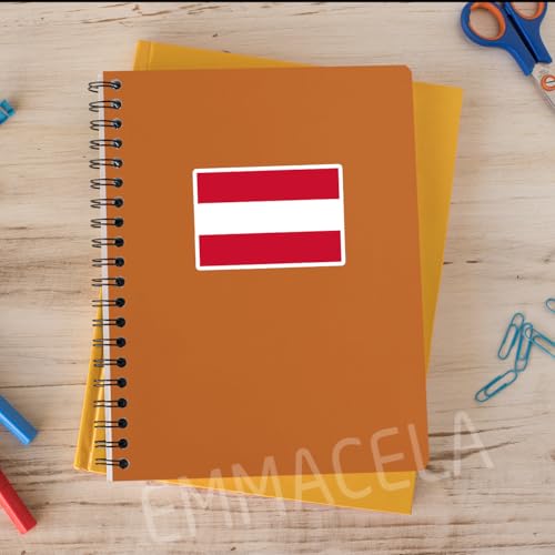 Image of (3PCS) Austria Flag Stickers, Austrian Sticker Countries Flag Waterproof Vinyl Decals For Laptops, Tumblers, Water Bottles, Books, Scrapbooks, Size 3 x 2 Inch