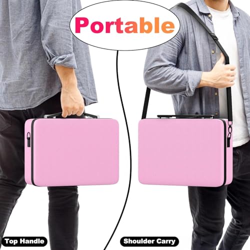 Image of Proijeut Card Deck Box with Portable Case, 6 Pack Clear Commander Deck Box with 6 Dividers, Holds 600+ Double Sleeved Cards, Fit for MTG, YuGiOh, TCG (Pink)