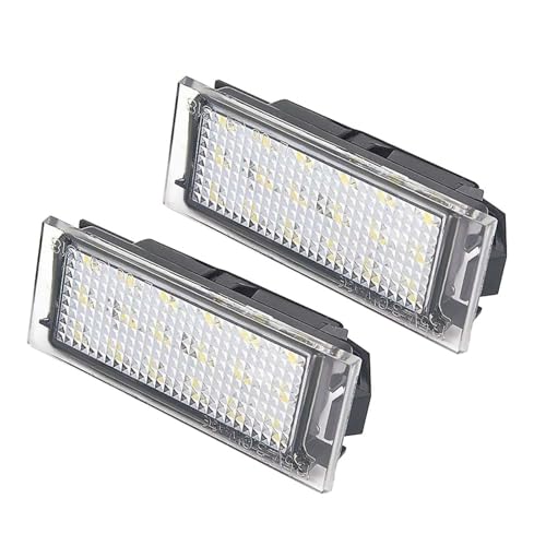 HONGYISM Juego Pilotos Traseros 2 Luces LED De Matrícula Trasera 12 V, Color Blanco, Para Twingo II (2007, 2008, 2009, 2010, 2011, 2012, 2013 Y 2014)