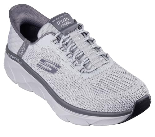 Image of Skechers Men's Slip-ins RF D'Lux Walker 2.0 Rezinate Grey Charcoal /Medium / 9
