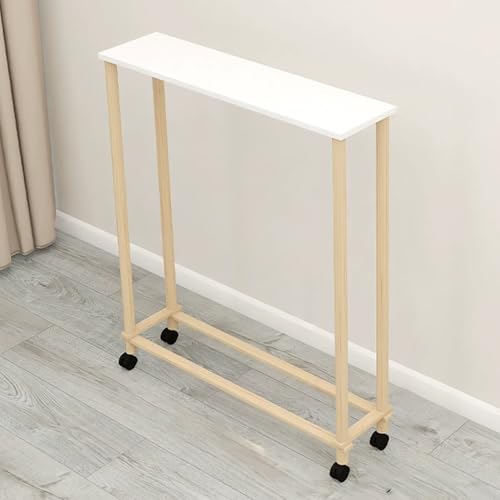 Mesa de entrada para recibidor con estante de exhibición y ruedas móviles de 80 cm