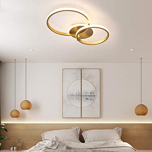 Plafonnier LED chic or rond dimmable luminaire design pour chambre et salon