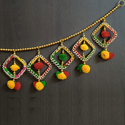 Image of Handmade Door Hanging Bandarwal Chudi Style Toran (TC-03) -Diwali New Year Inauguration Wedding Festival Home Decor Pooja (40 Inch X 6 Inch)