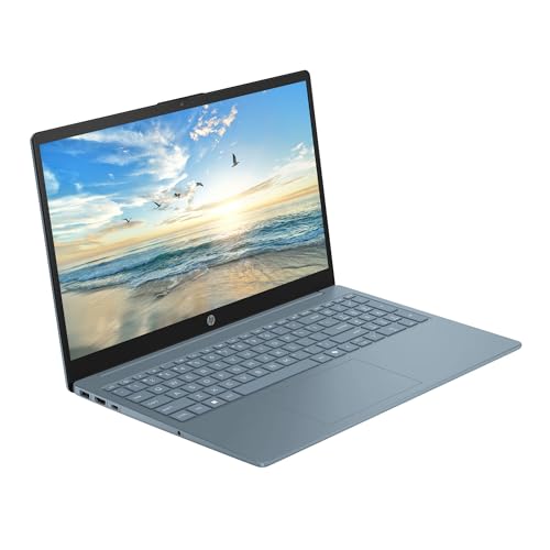Image of HP 15.6 inch Business Laptop with Microsoft Office 365 with Copliot AI, 4GB RAM 128GB SSD, Quad-Cores Intel Processor, Windows 11, PLUSERA Earphones & 8-in-1 Hub Included, Moonlight Blue