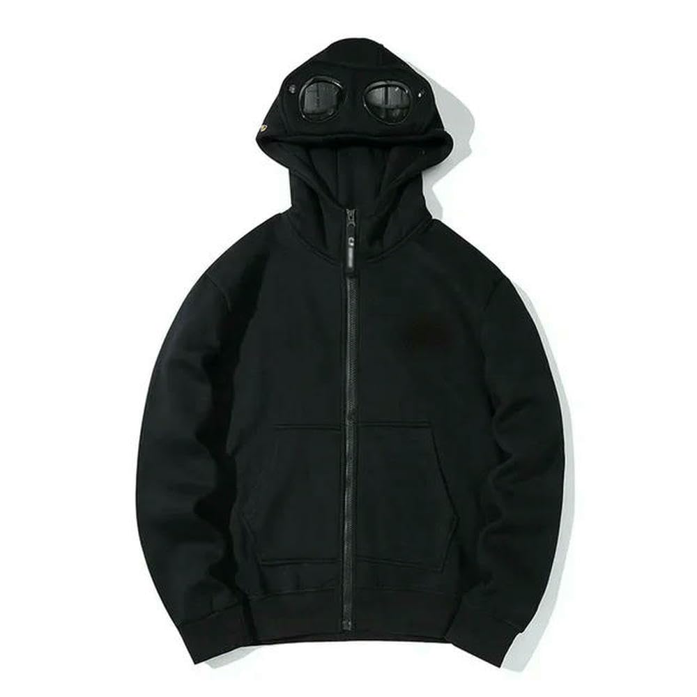 QXDZSW Uomo Donna Primavera Autunno Harajuku Felpa con Cappuccio con Occhiali Adulto Casual Manica Lunga Cerniera Giacca Maschile Felpe